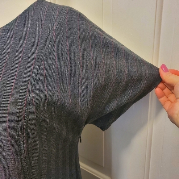 Apostrophe Pinstripe/Herringbone Print Dress Size 12, Classic, Business - Picture 3 of 9